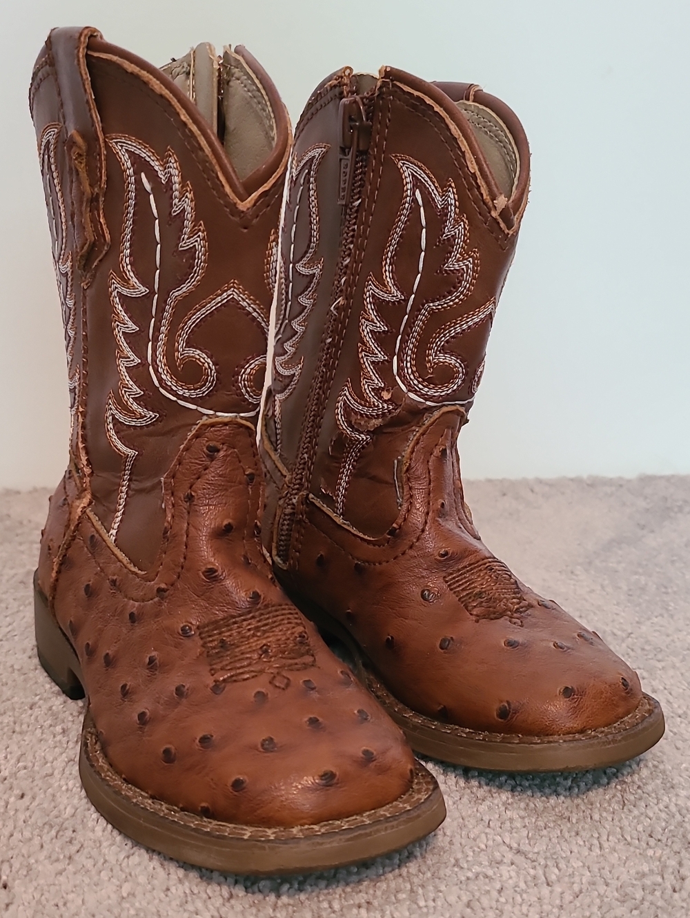Roper Brown Kids' Western Cowboy Boots with Embroidered Shaft